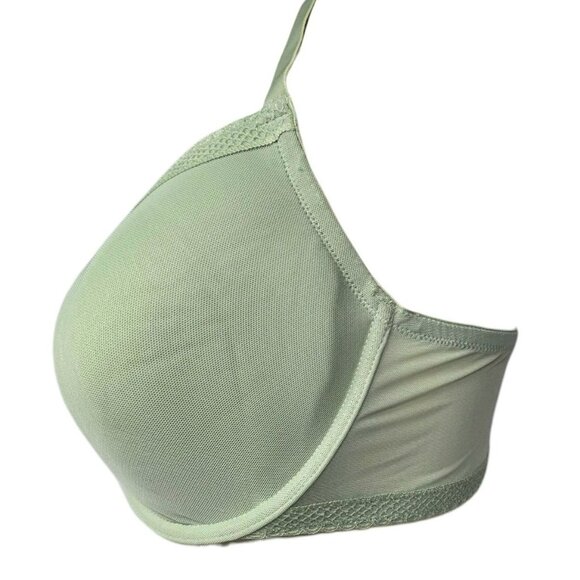 Auden Lace Racerback Bra 36DD Underwire Padded Demi Sage Green Front Closure - Picture 5 of 7